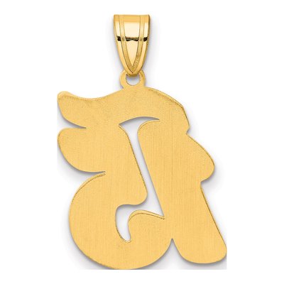 14K Yellow Gold Script Number 15 Pendant – view 4