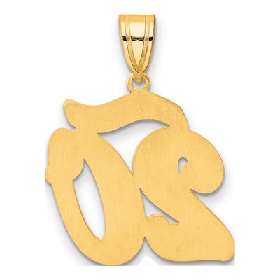 14K Yellow Gold Script Number 20 Pendant – view 4