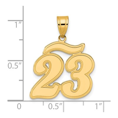 14K Yellow Gold Script Number 23 Pendant – view 5