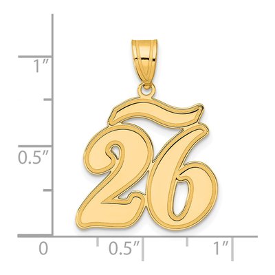 14K Yellow Gold Script Number 26 Pendant – view 5