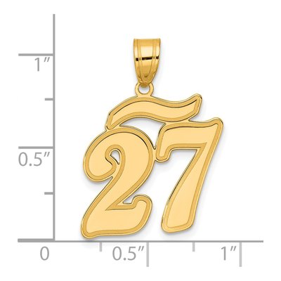 14K Yellow Gold Script Number 27 Pendant – view 5