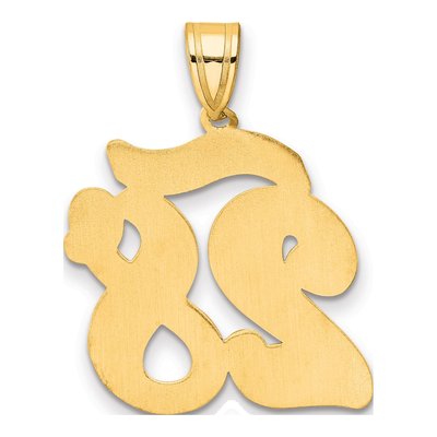 14K Yellow Gold Script Number 28 Pendant – view 4