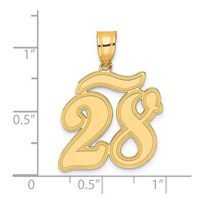 14K Yellow Gold Script Number 28 Pendant – view 5