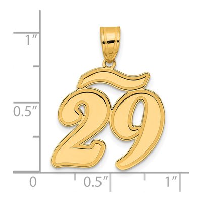 14K Yellow Gold Script Number 29 Pendant – view 5