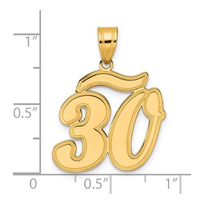 14K Yellow Gold Number 30 Pendant – view 5