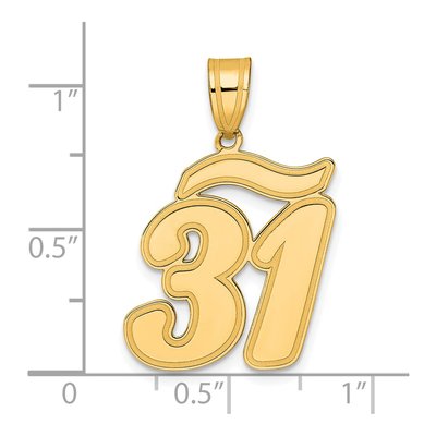 14K Yellow Gold Script Number 31 Pendant – view 5