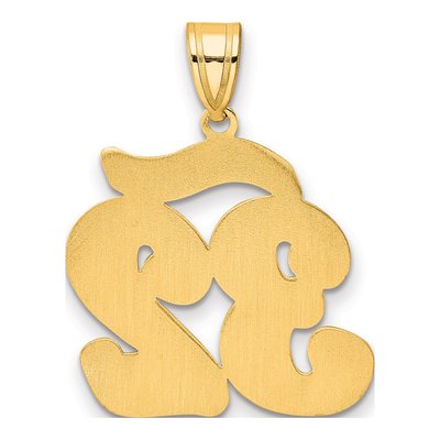 14K Yellow Gold Script Number 32 Pendant – view 4