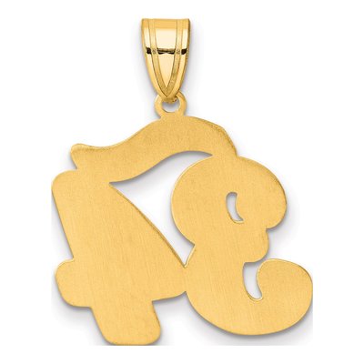 14K Yellow Gold Script Number 34 Pendant – view 4