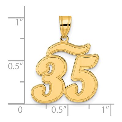 14K Yellow Gold Script Number 35 Pendant – view 5