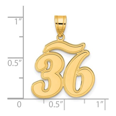 14K Yellow Gold Script Number 36 Pendant – view 5