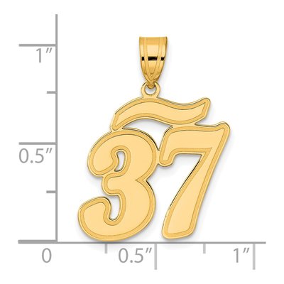 14K Yellow Gold Script Number 37 Pendant – view 5