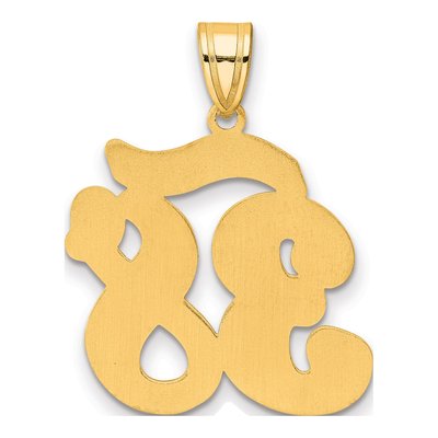 14K Yellow Gold Script Number 38 Pendant – view 4