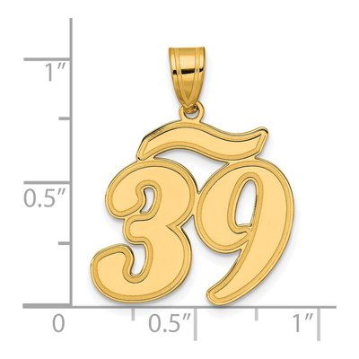 14K Yellow Gold Script Number 39 Pendant – view 5
