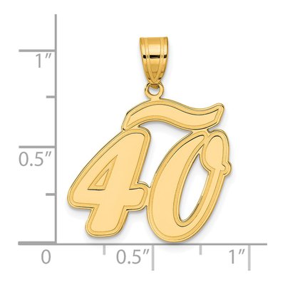 14K Yellow Gold Script Number 40 Pendant – view 5
