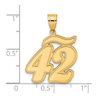 14K Yellow Gold Script Number 42 Pendant – view 5