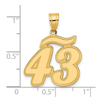 14K Yellow Gold Script Number 43 Pendant – view 5