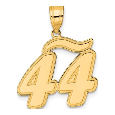 14K Yellow Gold Script Number 44 Pendant
