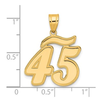 14K Yellow Gold Script Number 45 Pendant – view 5