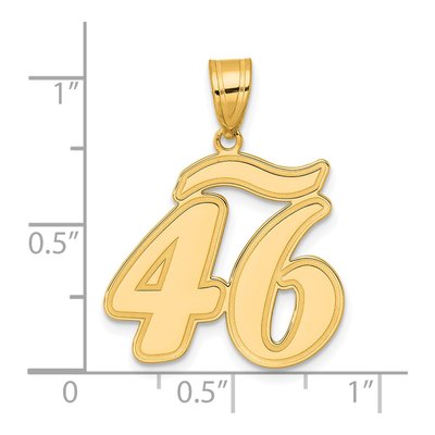 14K Yellow Gold Script Number 46 Pendant – view 5