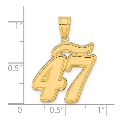 14K Yellow Gold Script Number 47 Pendant – view 5
