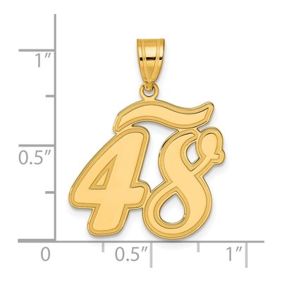 14K Yellow Gold Script Number 48 Pendant – view 5