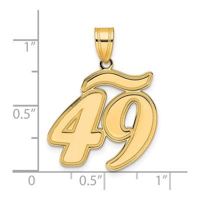 14K Yellow Gold Script Number 49 Pendant – view 5