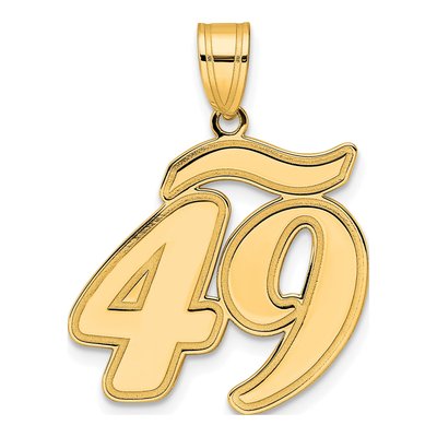 14K Yellow Gold Script Number 49 Pendant