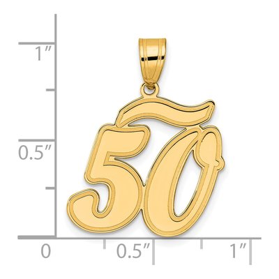 14K Yellow Gold Script Number 50 Pendant – view 5