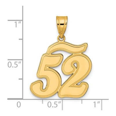 14K Yellow Gold Script Number 52 Pendant – view 5