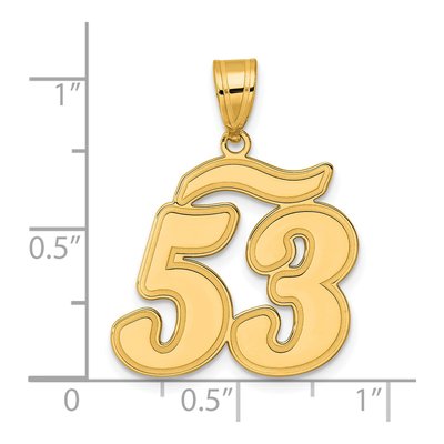 14K Yellow Gold Script Number 53 Pendant – view 5