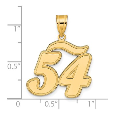 14K Yellow Gold Script Number 54 Pendant – view 5