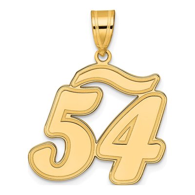 14K Yellow Gold Script Number 54 Pendant
