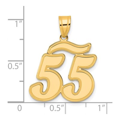 14K Yellow Gold Script Number 55 Pendant – view 5