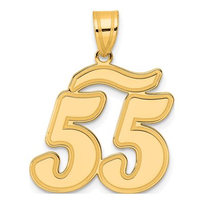 14K Yellow Gold Script Number 55 Pendant
