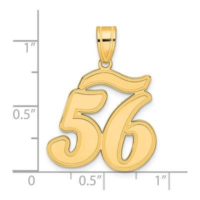 14K Yellow Gold Script Number 56 Pendant – view 5
