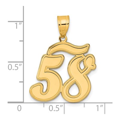 14K Yellow Gold Script Number 58 Pendant – view 5