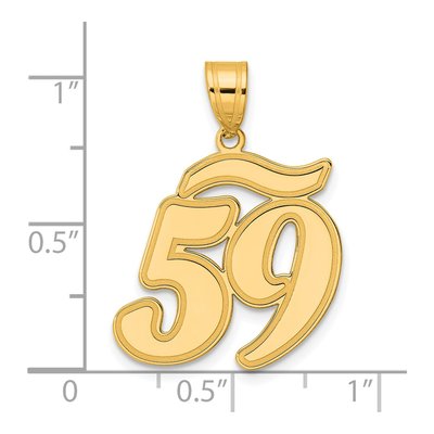 14K Yellow Gold Script Number 59 Pendant – view 5