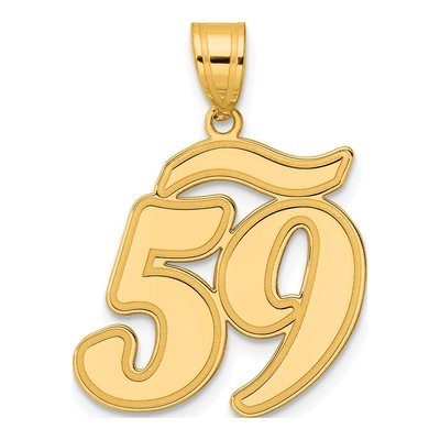 14K Yellow Gold Script Number 59 Pendant