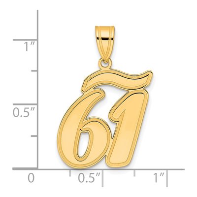 14K Yellow Gold Script Number 61 Pendant – view 5