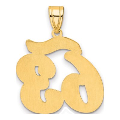 14K Yellow Gold Script Number 63 Pendant – view 4