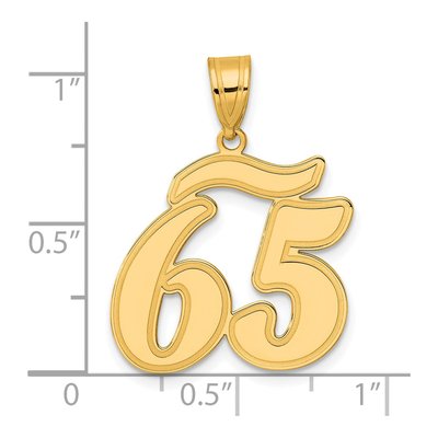 14K Yellow Gold Script Number 65 Pendant – view 5