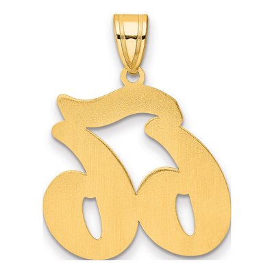 14K Yellow Gold Script Number 66 Pendant – view 4