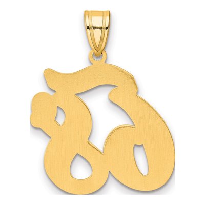 14K Yellow Gold Script Number 68 Pendant – view 4