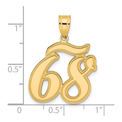 14K Yellow Gold Script Number 68 Pendant – view 5
