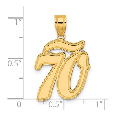 14K Yellow Gold Script Number 70 Pendant – view 5