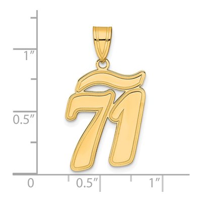 14K Yellow Gold Script Number 71 Pendant – view 5