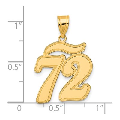 14K Yellow Gold Script Number 72 Pendant – view 5