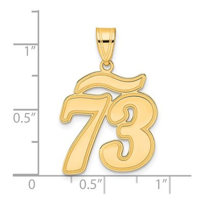 14K Yellow Gold Script Number 73 Pendant – view 5