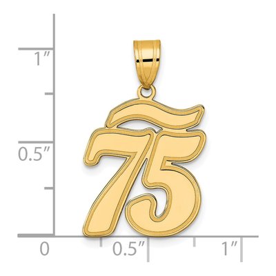 14K Yellow Gold Script Number 75 Pendant – view 5
