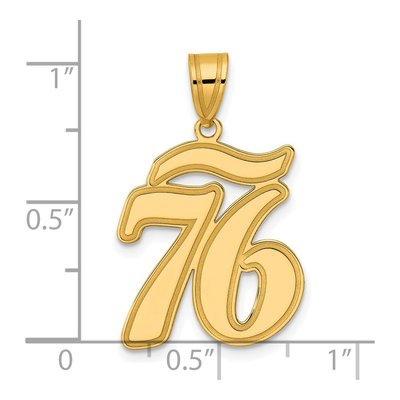 14K Yellow Gold Script Number 76 Pendant – view 5